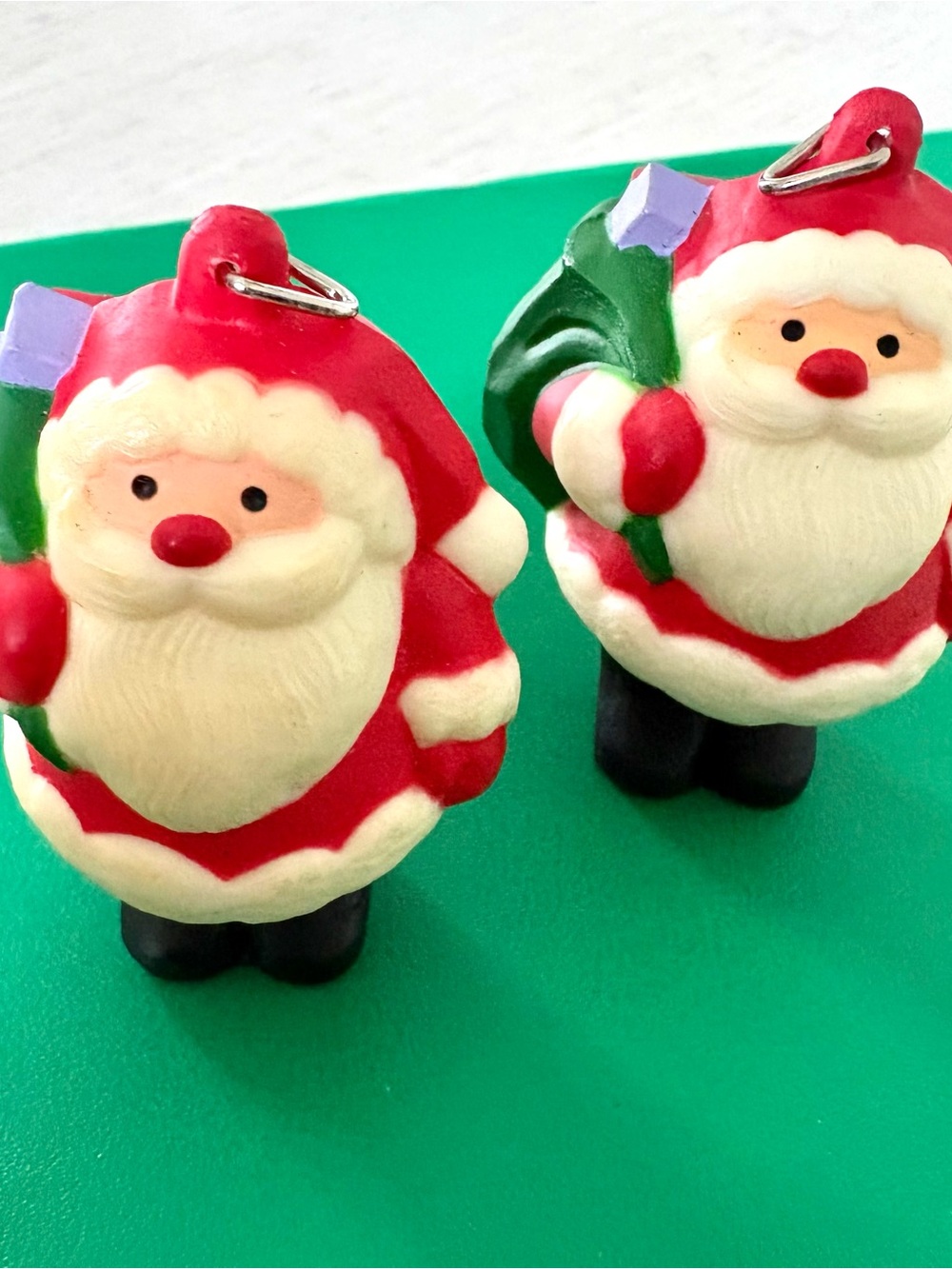 Hallmark Christmas 1983 Santa with Presents ornaments No Box ( Set of 2 )